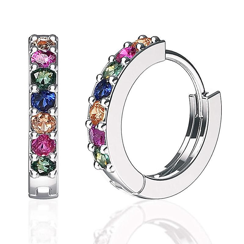 S925 Silber Mädchen Farbe Diamant Ohrringe