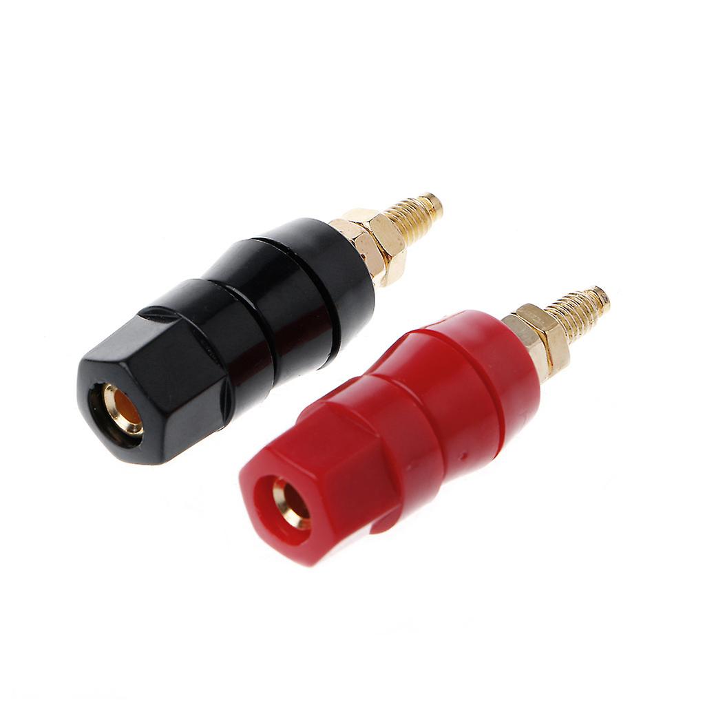 1 Pair 4mm Banana Plug Red Black Connector Amplifier Terminal Binding Post Speak