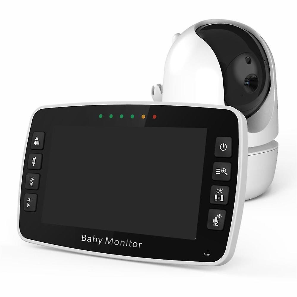 4.3inch Ips Screen Wireless Ptz Intercom Baby Monitor Temperature Display Nanny Cam Long Distance Camera Eu Plug