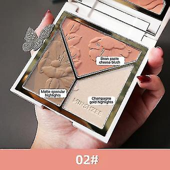 3 I 1 Bronzer Highlighter Kosmetikk Makeup Glød Kinn Pulver Tslm1 ...