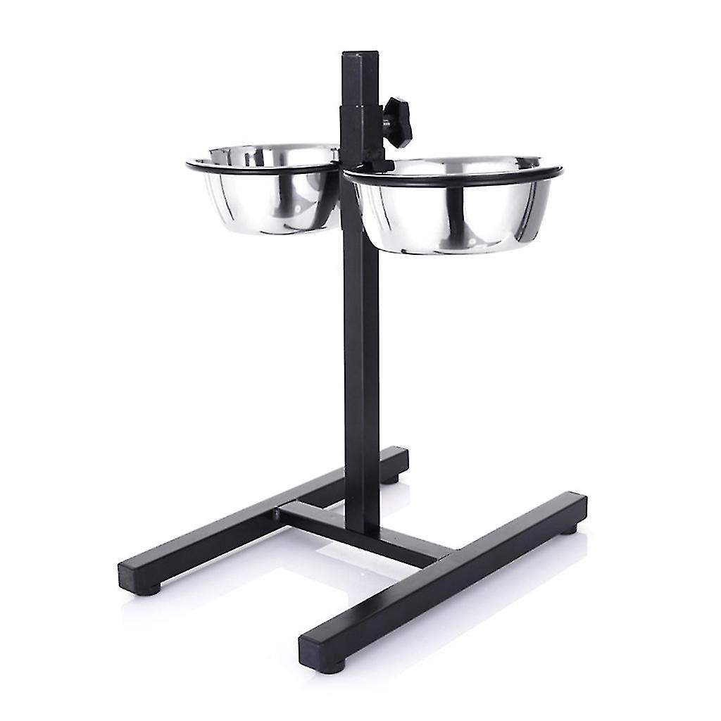 Dog Feeding Bowls Adjustable Elevated Pet Feeding Food Water Bowls With Stand
