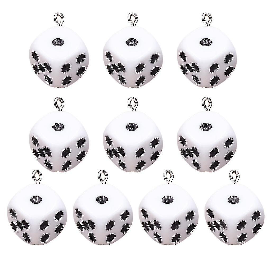 10-pack Resin Dice With 0.16in Loop For Diy Crafts Table Games Accessories