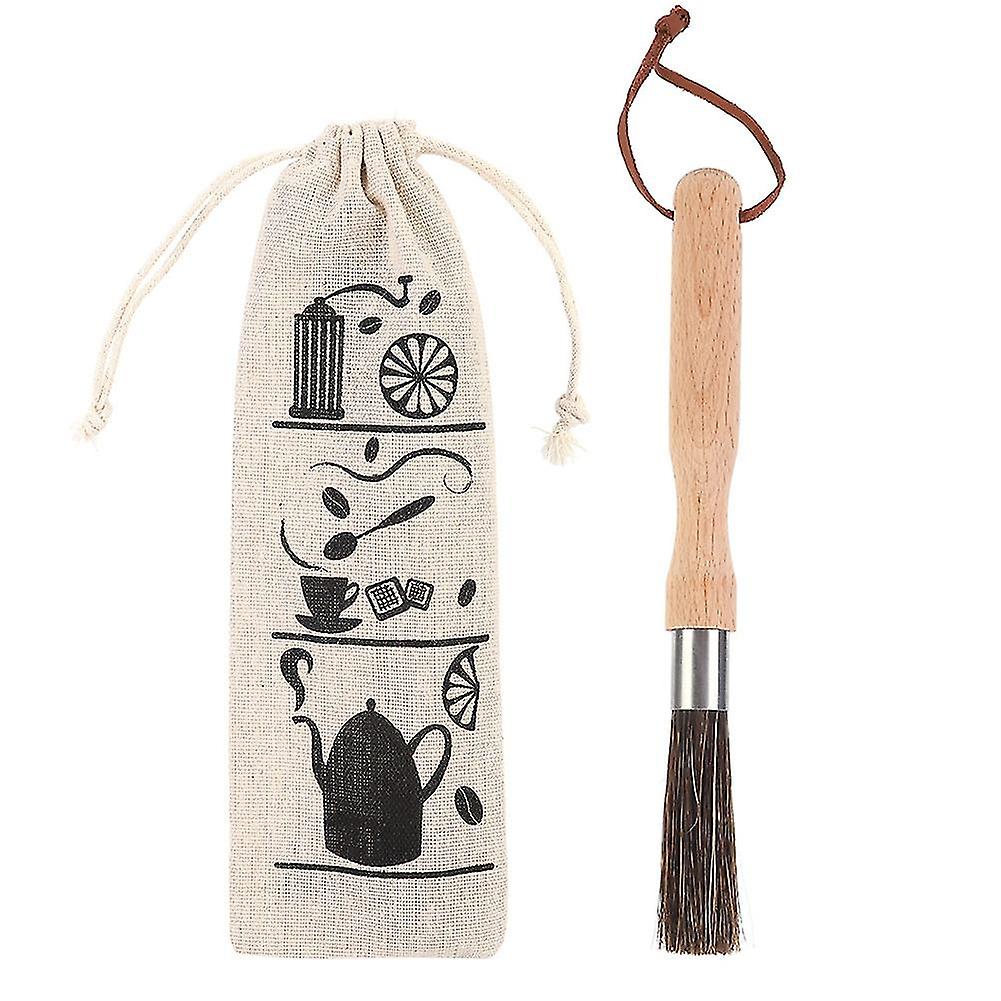 Coffee Brush with Wood Handle Coffee Machine Brush Accessories