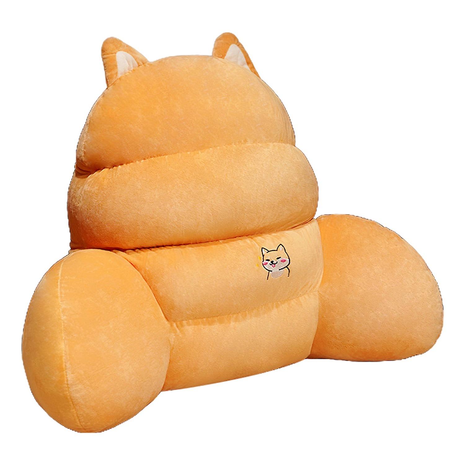 Bed Rest Reading Pillow with Arm Support Zipper Design Super Soft Fully Filled Backrest Support Sofa