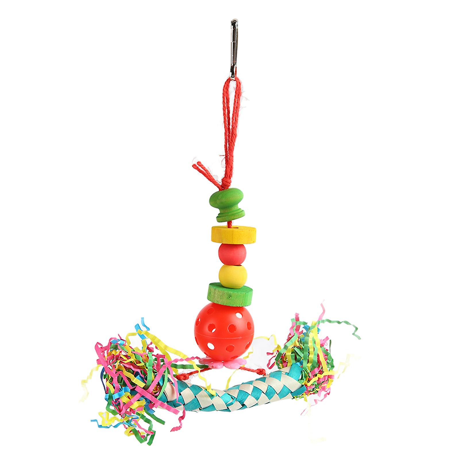 5Pcs Bird Shredding Toys Safe Colorful Bird Foraging Shredder Toy with Hook for Parrots Parakeets