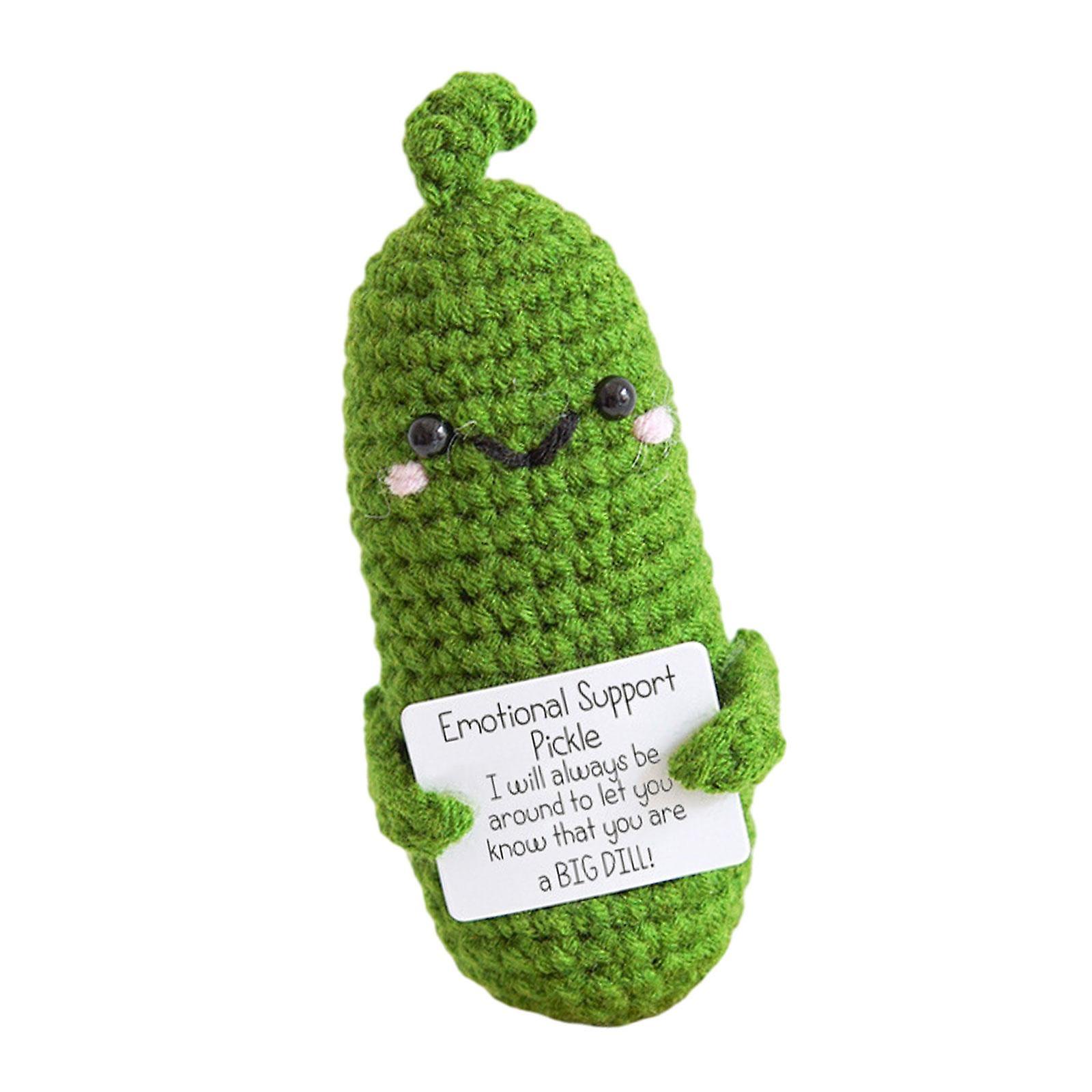 Knitting Cucumber Creative Cucumber Gift Inspired Toy for Desk New Year Home With Card