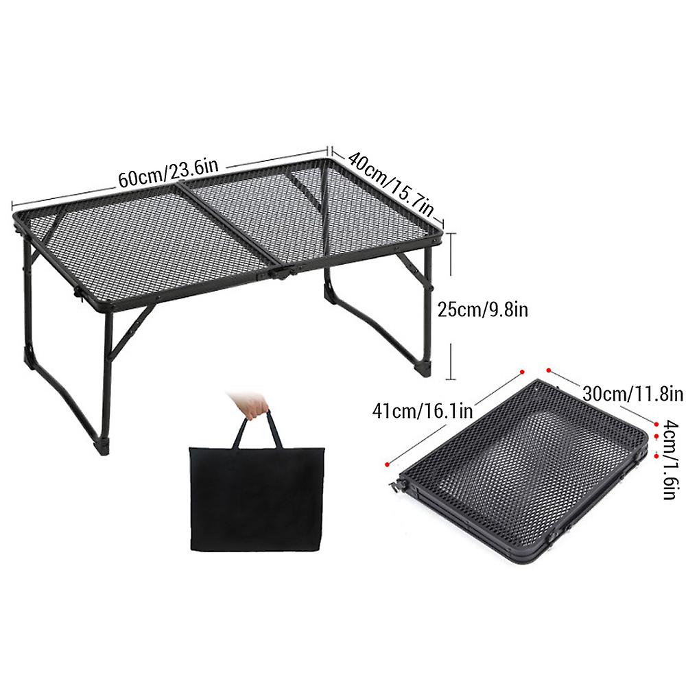 Camping Folding Table Outdoor Picnic Table Foldable Beach Table Mesh Top Grill Table
