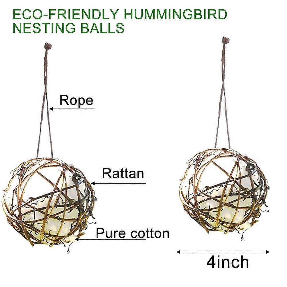3Pcs 4 Inch Globe Hummingbird Nesters Bird Nesting Material Holder Cotton Balls Bird Nesting Material for Wild Birds Wrens Finches