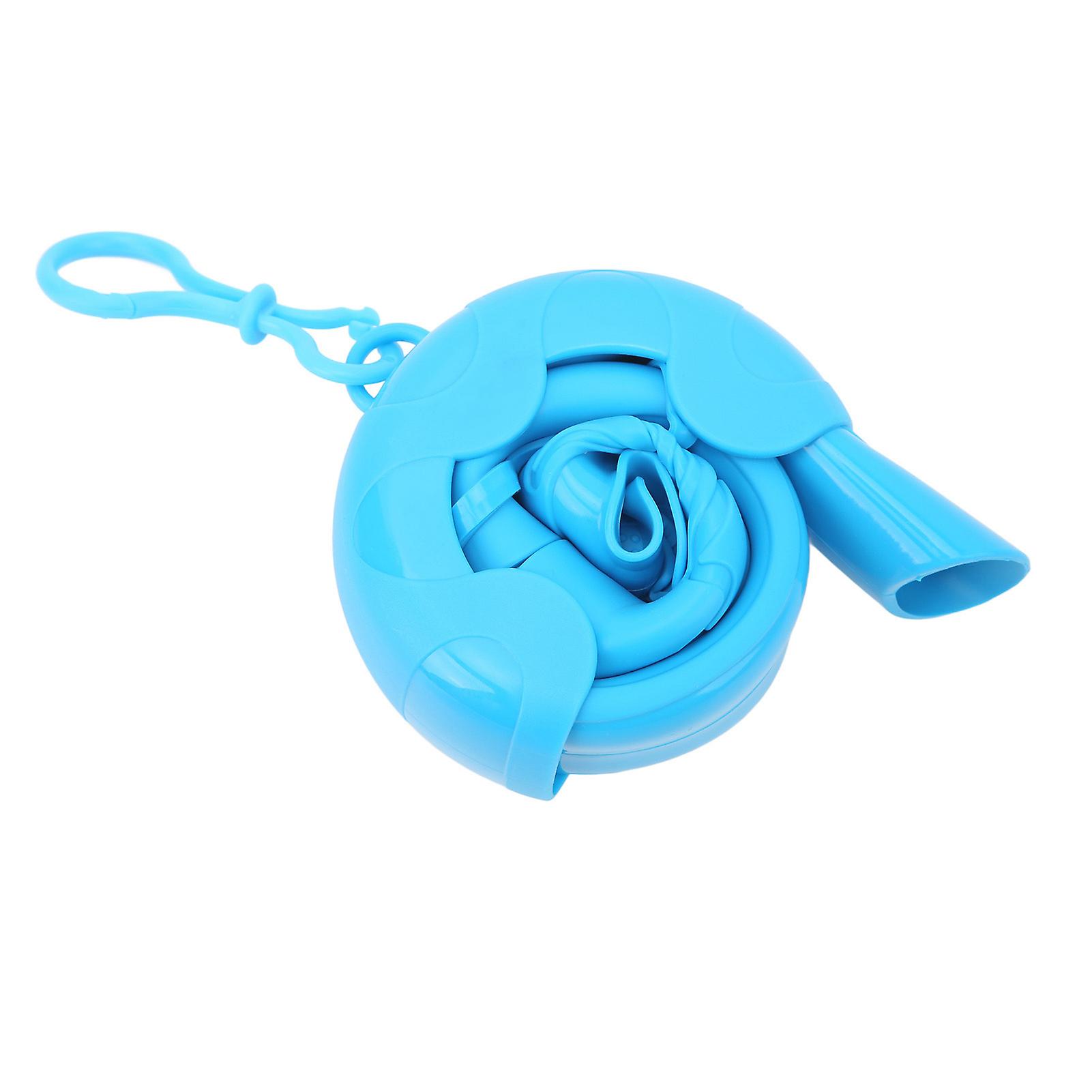 Trockener Schnorchel Vollsilikon weich tragbar mit Aufbewahrungsbox Schnorchelschlauch für Erwachsene Kinder Schwimmtraining Blau