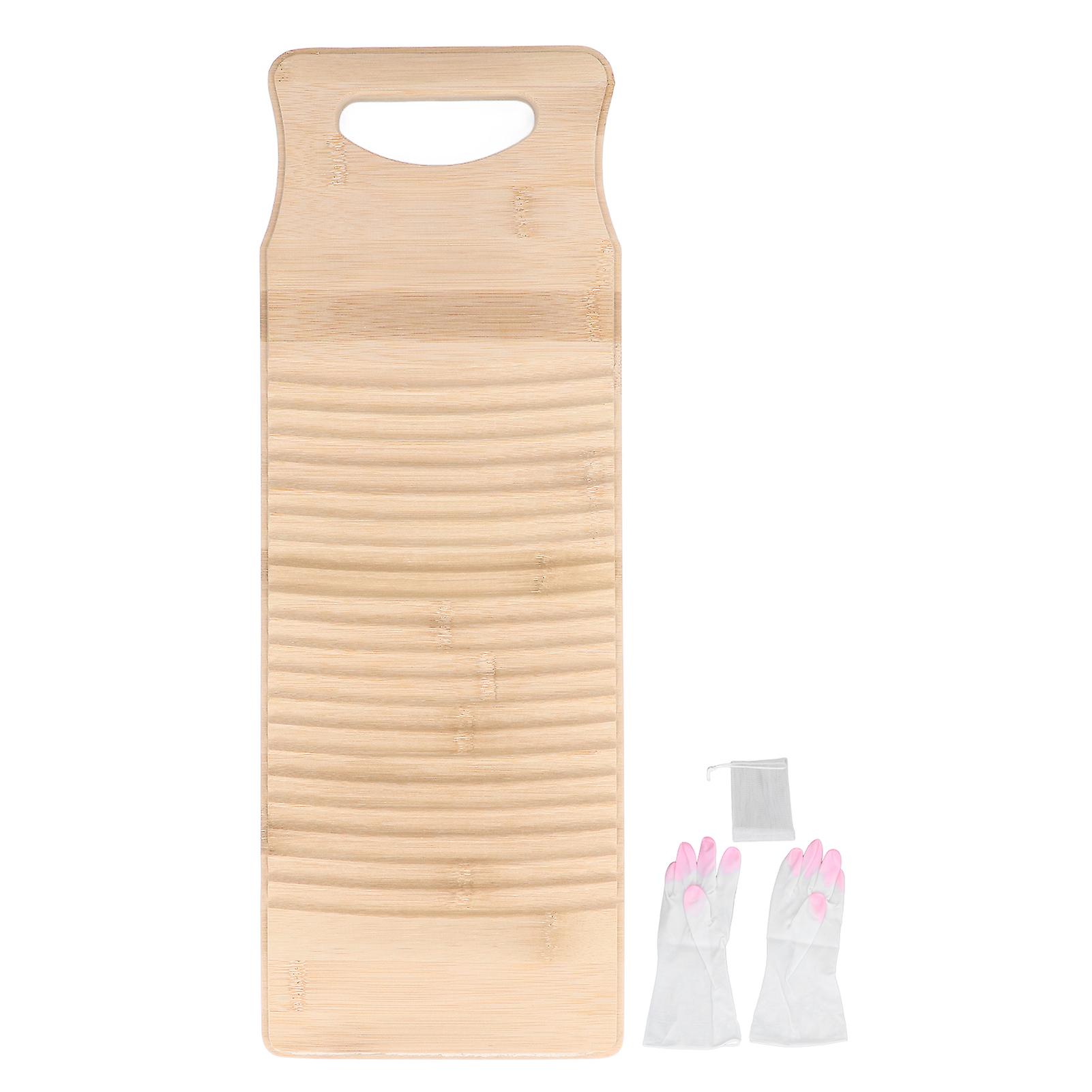 Tábua de Lavar de Bambu Natural Durável de 19,7 polegadas com Furo para Pendurar