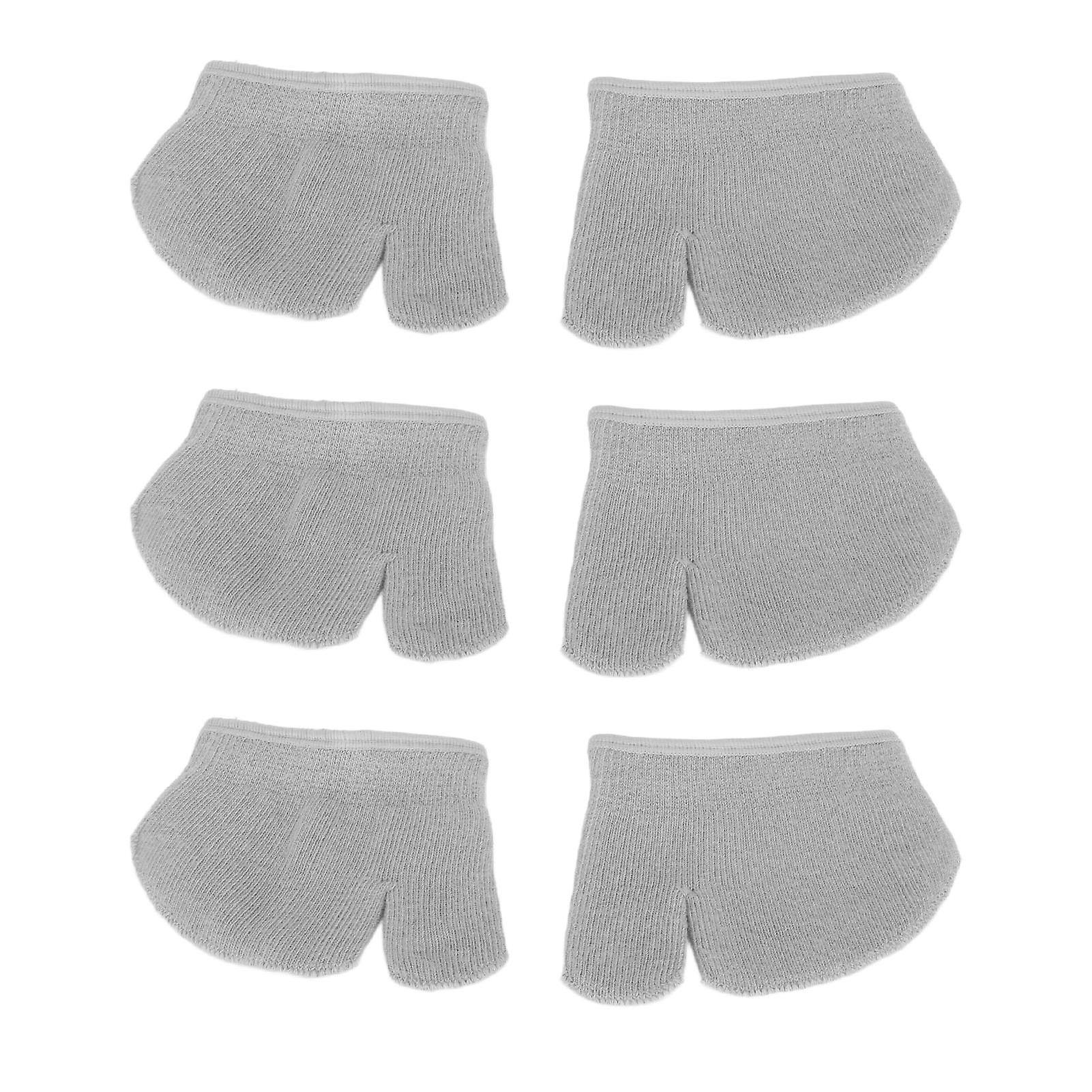 3 Pairs Grey Separated Toe Half Socks for Summer