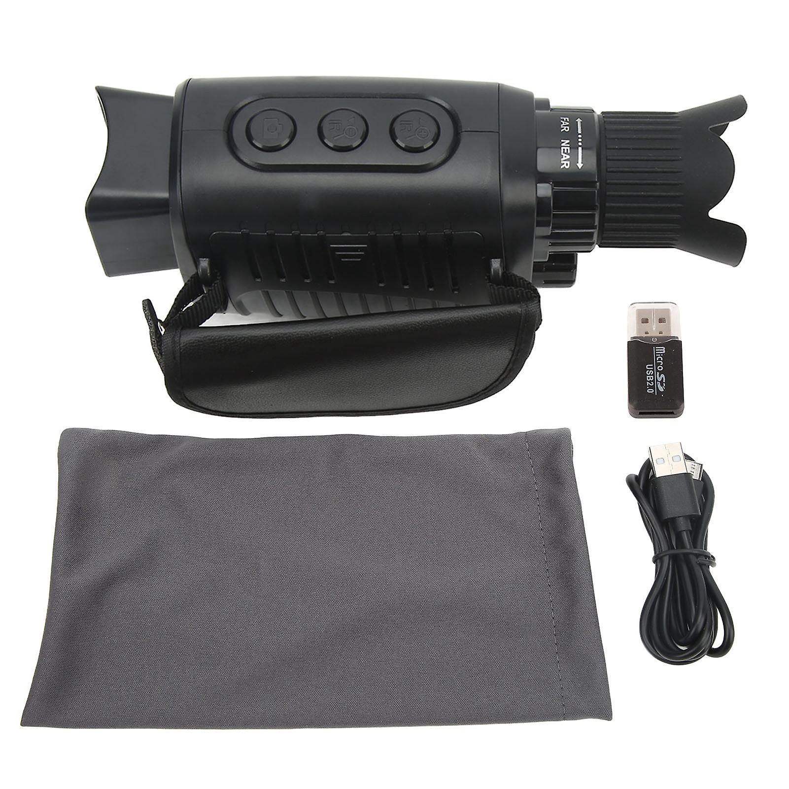 1080p Infrared Night Vision Monocular - 5x Zoom, LCD Display, Long-Range Viewing