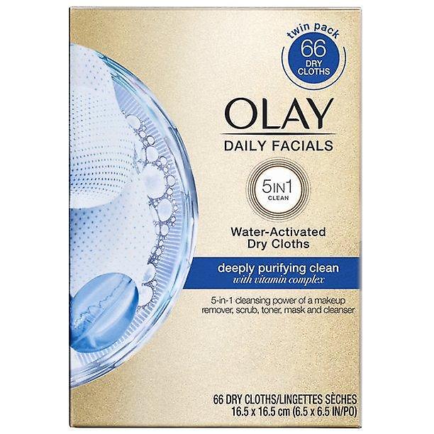 Olay Daily Facials Cleansing Cloths, Deep Purifying, 66 Count