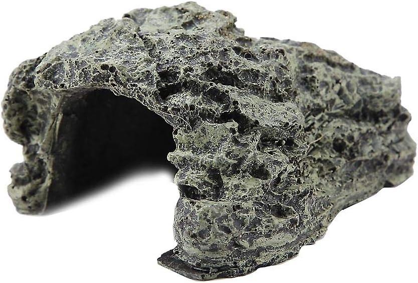 Fish Hiding Cave, Aquarium Turtle Reptile Basking Hide Habitat Decoration Ornament (Small)