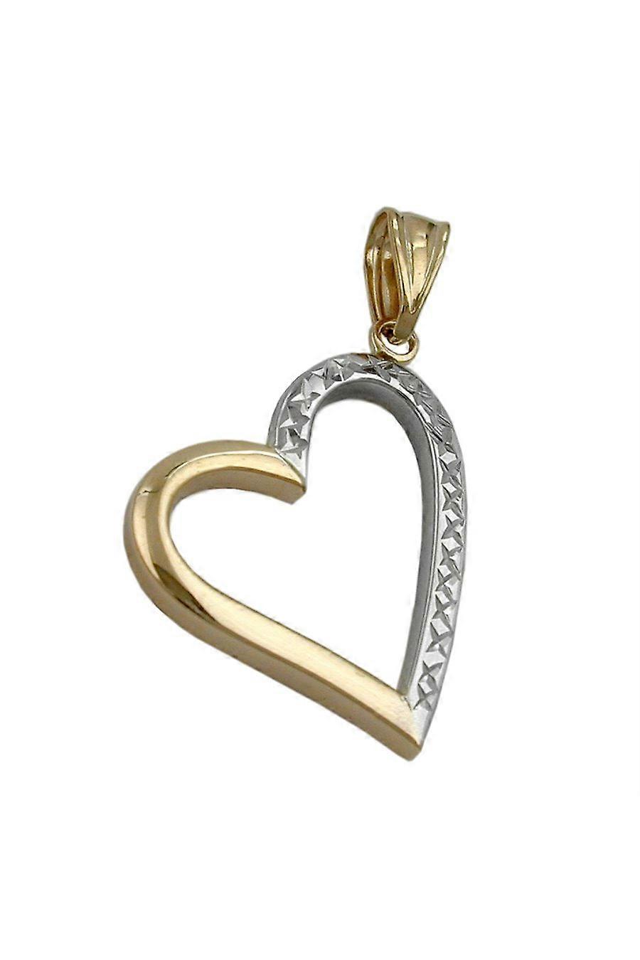 Pendant Heart Bicolor Gold 9k - Gl430943