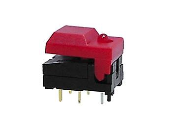 Digitast Dip Push-Button Switch Black Cap - Green LED