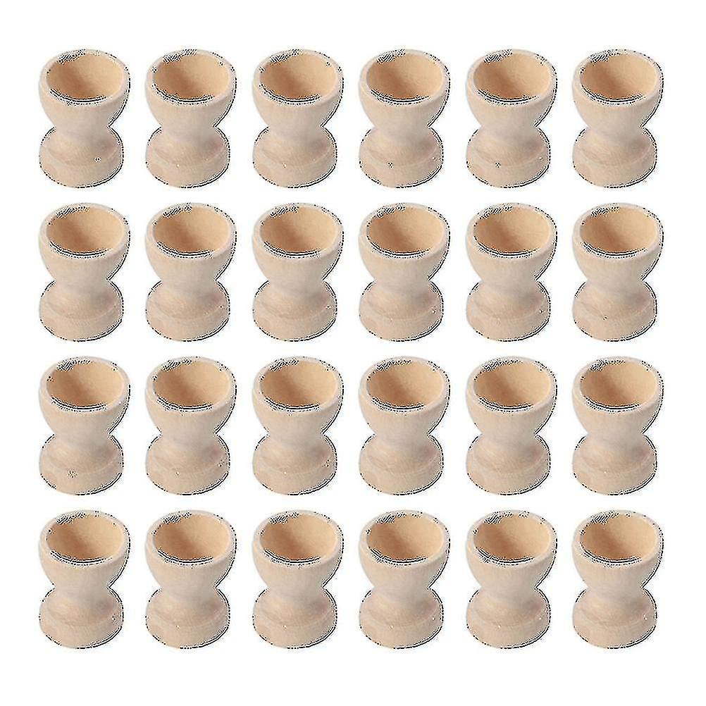 24pcs Wooden Egg Holders Egg Cups Egg Storage Holders Easter Egg Cups For Home
