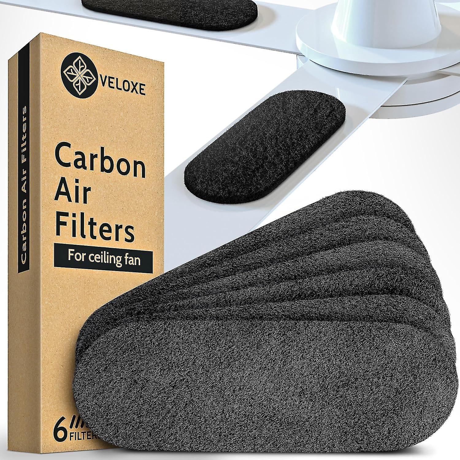 Ceiling Fan Filters for Blades  6-Pack Set Air Filters with Activated Charcoal  Odor Eliminator &