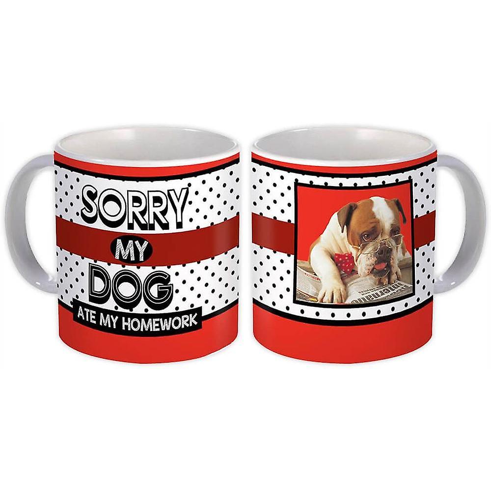 Gift Mug: Bulldog Reading Dog