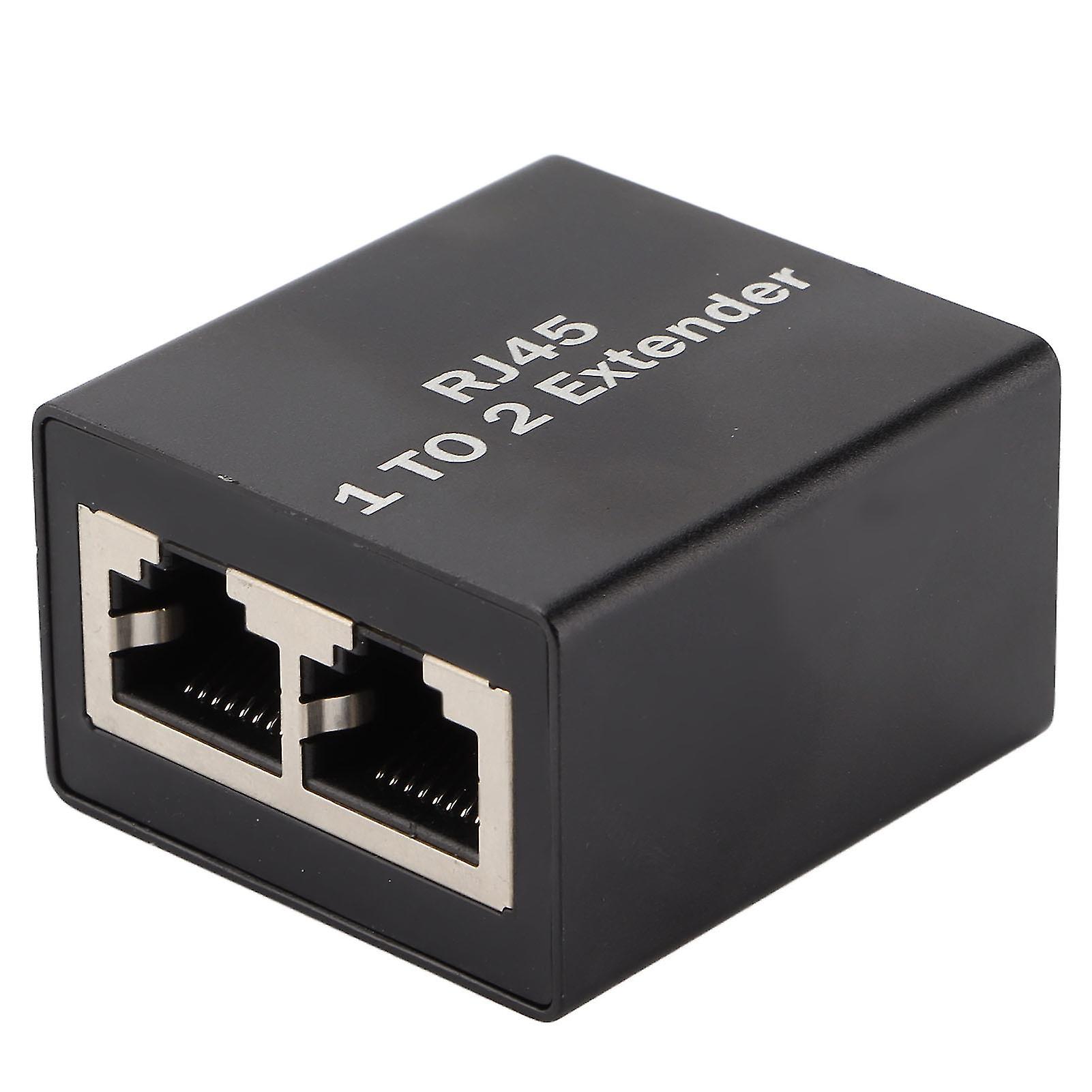 RJ45 Ethernet Splitter Adapter - One to Two Network Connector Socket Extender