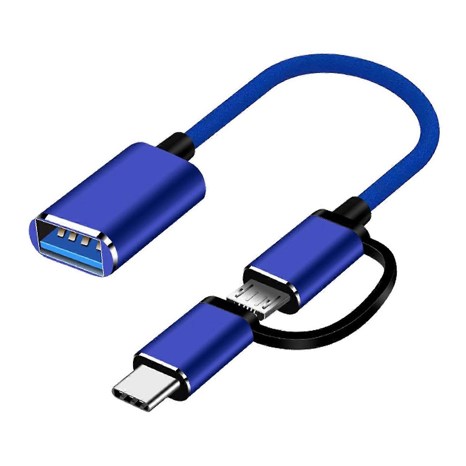 OTG Converter Fast Transmission Multifunctional 2 in 1 Micro USB Type-C to USB3.0 OTG Transfer Cord