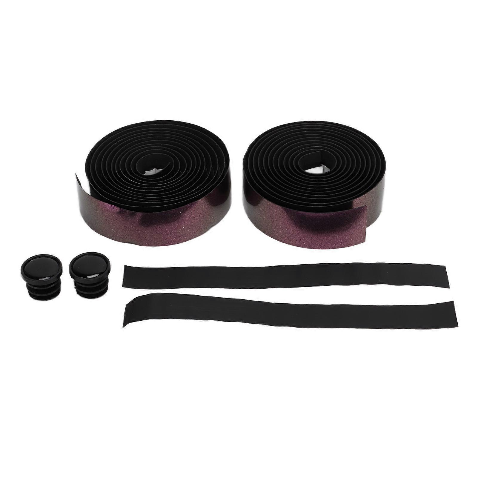 Qukaim Highway Handlebar Strap Bike Handlebar Tape 2 Rolls, ENLEE Shock Absorbing Non Slip Gradient Color Cycling Bar Wrap, Aurora Gradually Purple