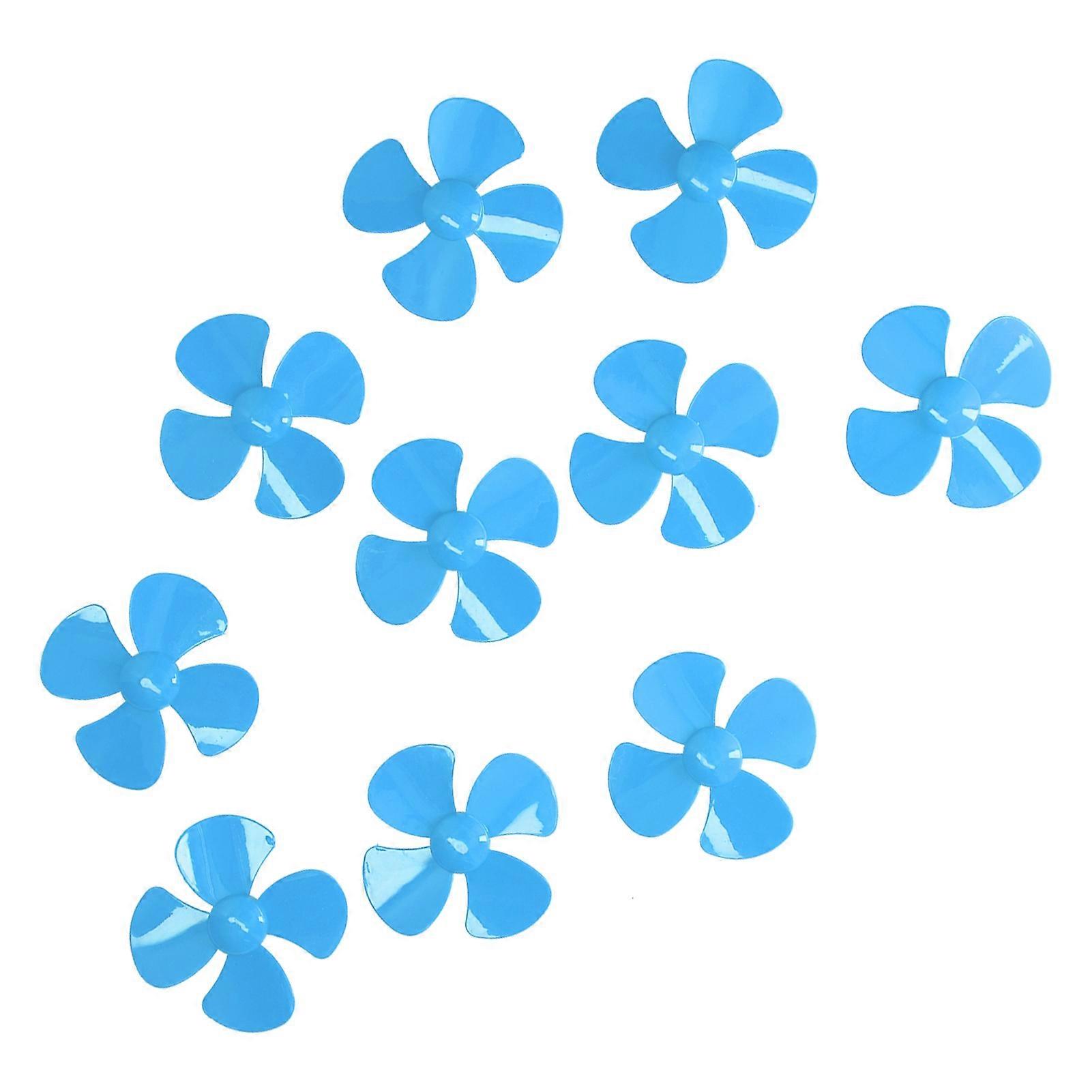 10個60mm 4ブレードプロペラプラスチックターニングボートプロペラアクセサリー、2mm穴付きブルー