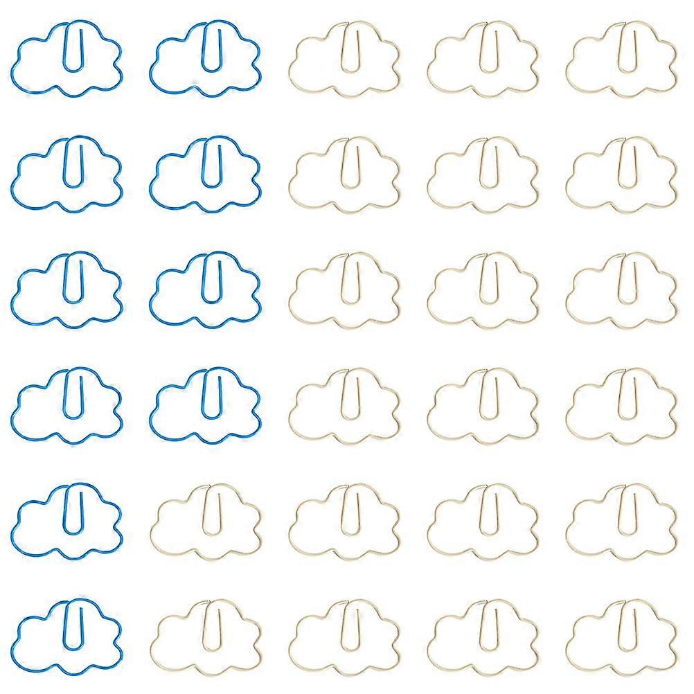 30Pcs Office Paper Clips File Document Fixing Clips Cloud Small Paper Clips Decorative Paper Clips