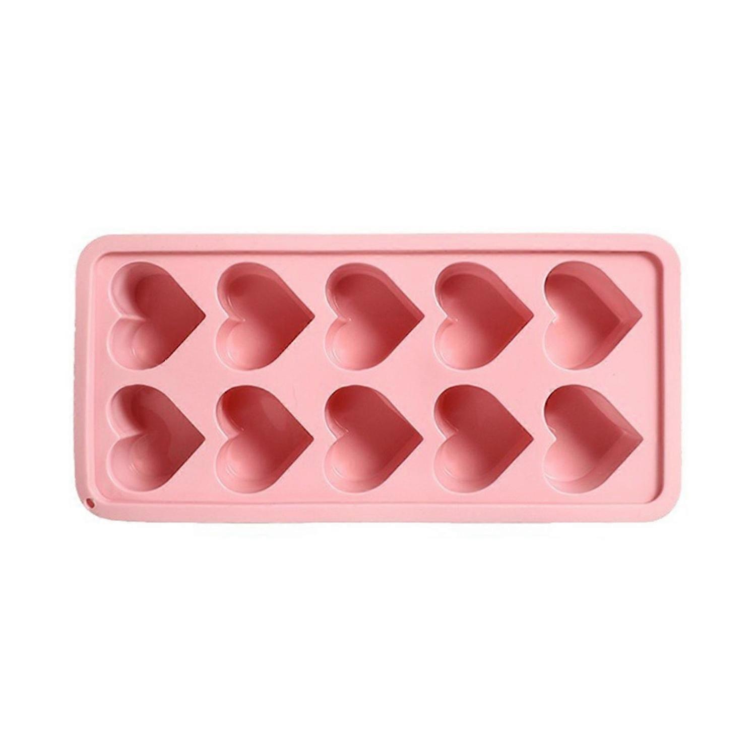 Heart Shaped Silicone Ice Cube Trays 10 Cavities Easy Release DIY Love Heart Ice Cubes Chocolate Can
