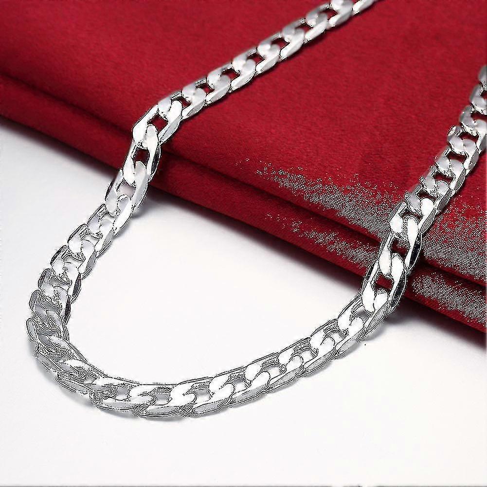 Colar de prata 925 Sterling para homens 20 polegadas/8mm