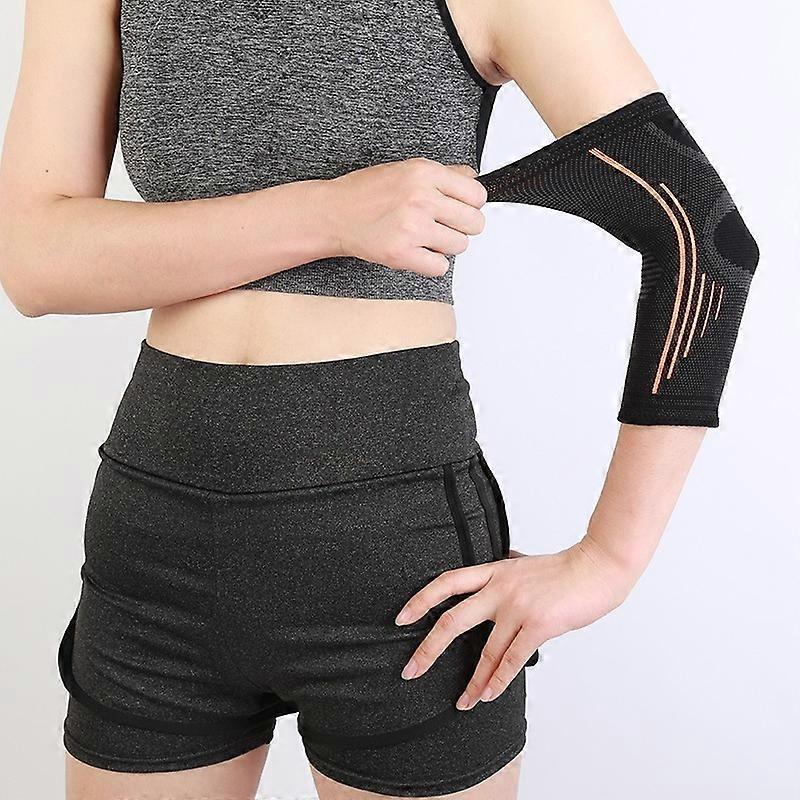 Set of 2 elbow pads with strap and compression effect for tendonitis, S