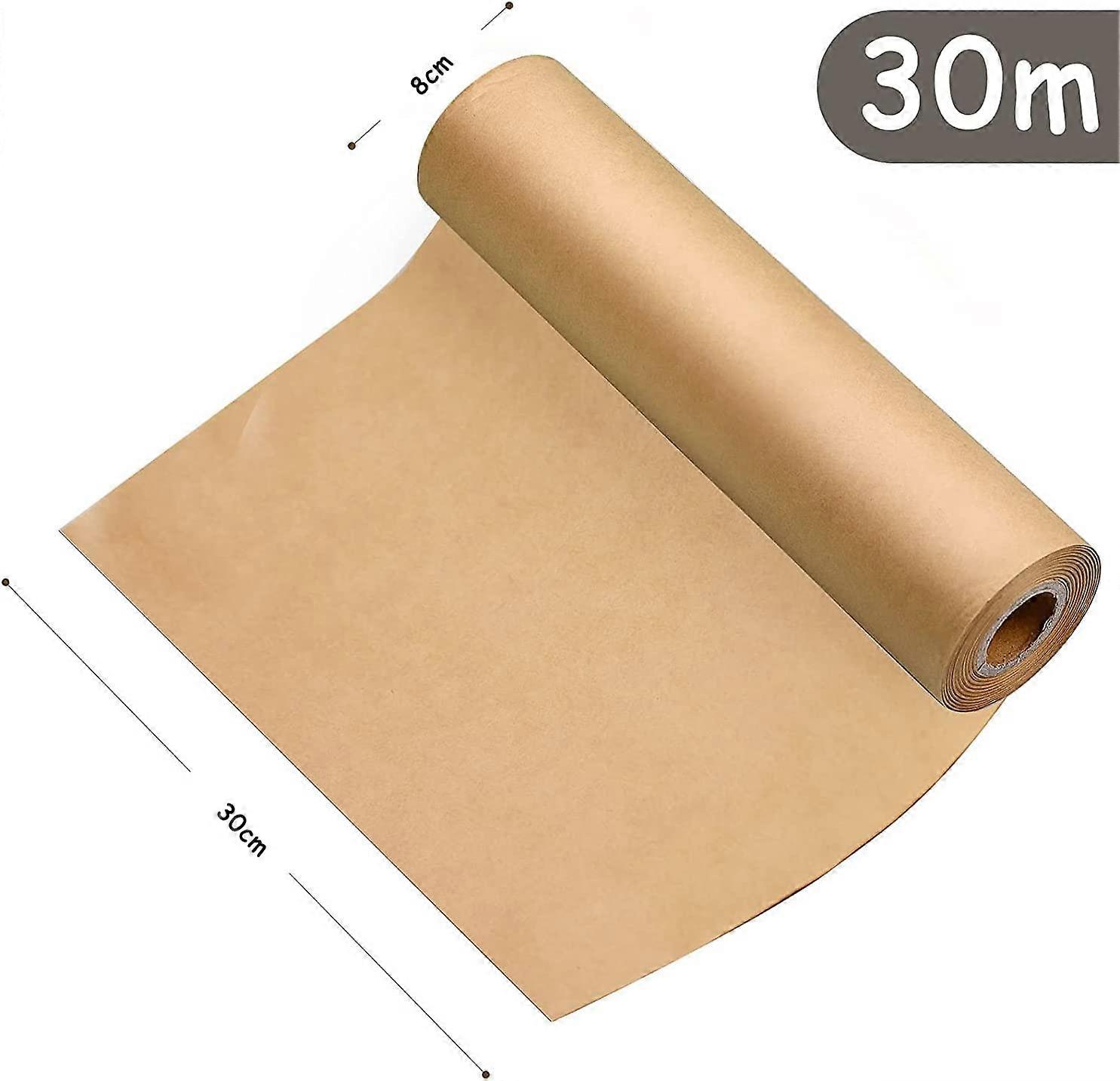Recycled Natural Kraft Paper - Kraft Paper Roll - Ideal for Crafts, Art, Small Gift Wrapping, Packaging 30.5cm x 30m