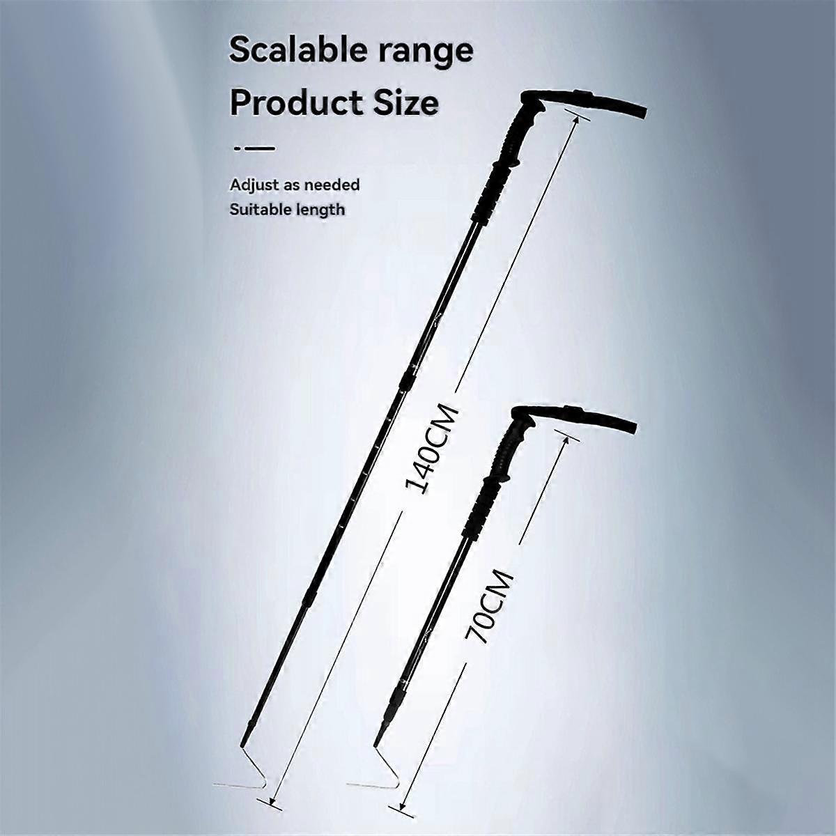 55 Inch Snake Professional Retractable Snake Hook, Snake Tongs Reptile Pickup Stick, Catcher Snake Pole Handling