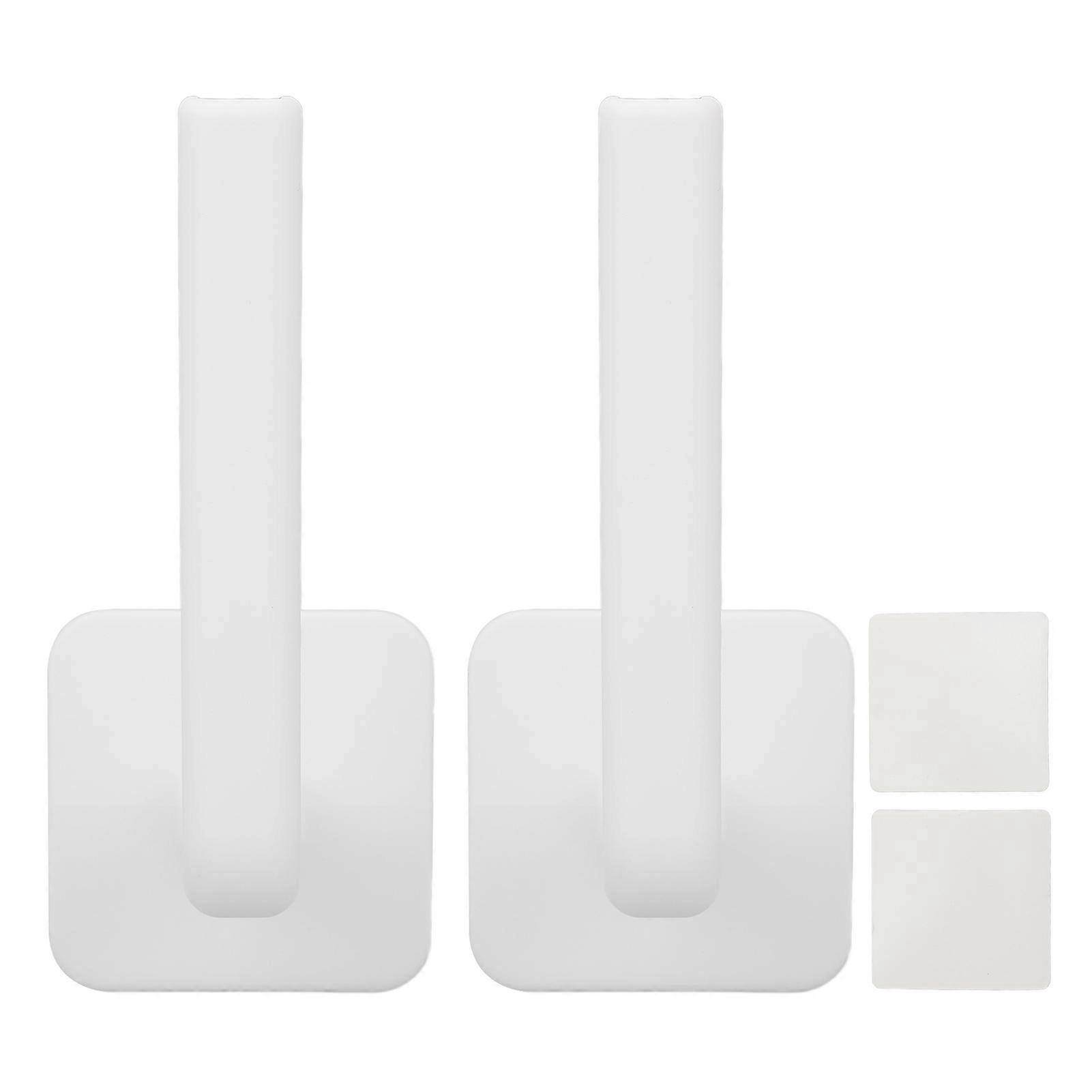 2pcs Adhesive Hat Rack Storage Display Multi Purpose Hat Hanger With Back Pastes White