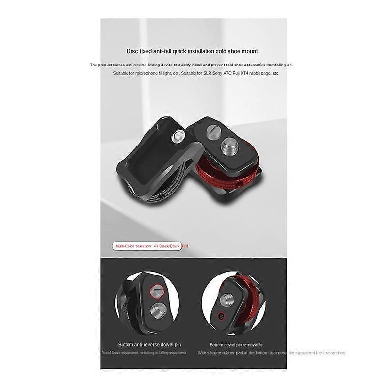 Hot Shoe Adapter 1/4 Screw Safety 360 Rotatable for DSLR Camera Rig Mic Monitor Flash Light Cold Shoe Mount,Type A