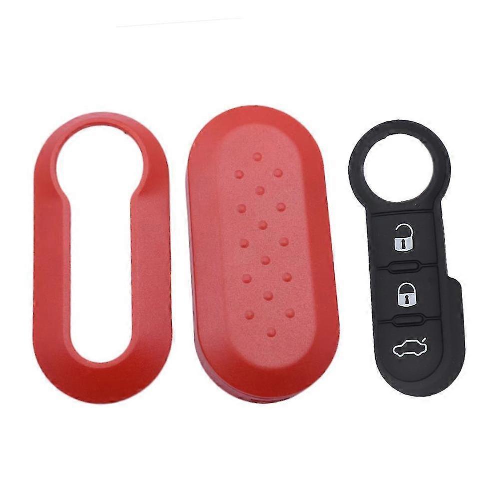 3 Button Remote Car Key Shell Case Para Fiat 500 Panda Punto Bravo Substituição Plástico Key Case Borracha Button Pad Car Acessórios