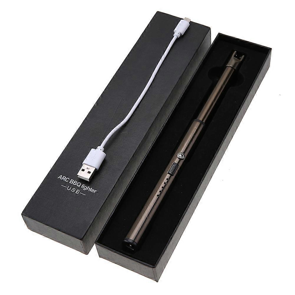 Tragbarer, per USB wiederaufladbarer Lichtbogen-Zigarettenanzünder ohne Flamme (Schwarz)
