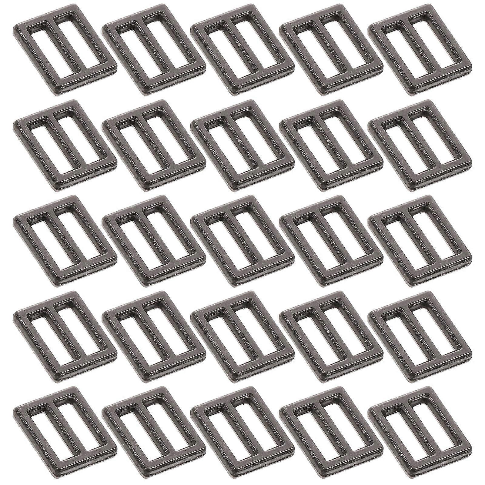 100Pcs Mini Fastener Adjustable Slide Buckle Doll Belt Metal Button Tri-Glide Buckle for Diy Doll