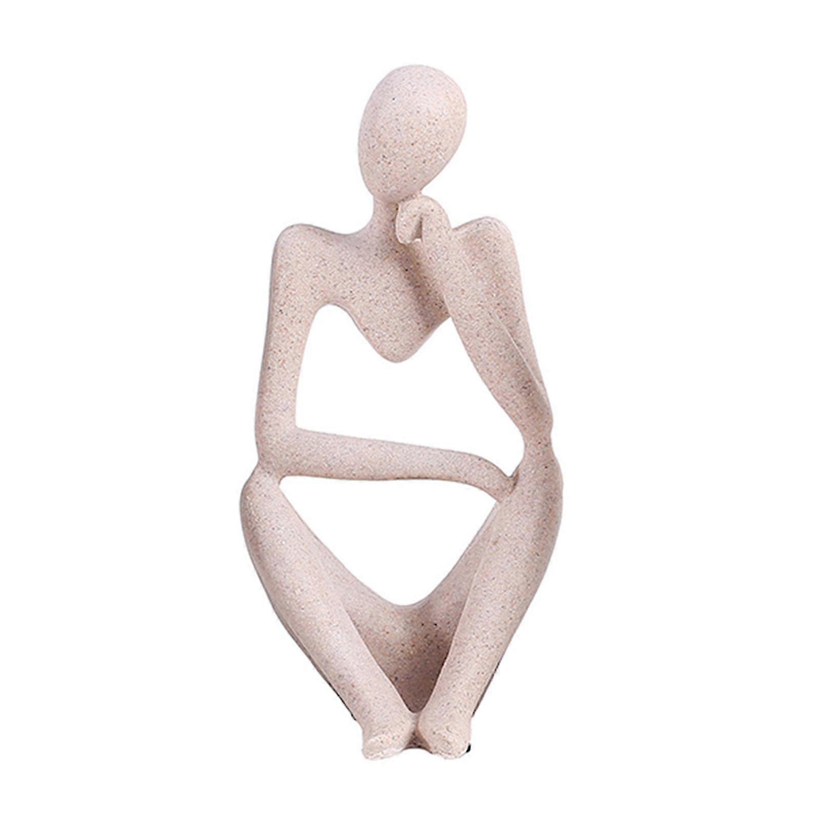 Sandstone Craft Desktop Decor Bookshelf Ornaments Abstract Thinker Office Resin Statues