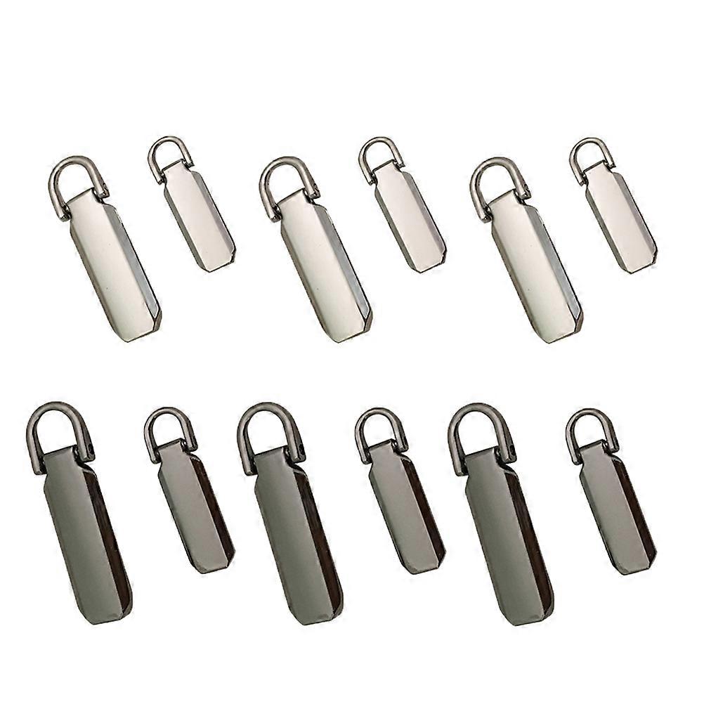 12 Pcs 2 Sizes Zippers Fixers Repair Pull Tabs Instant Kit Pant Repacement Molded Sliders DIY Accessories for No.3 No.5 Zipper
