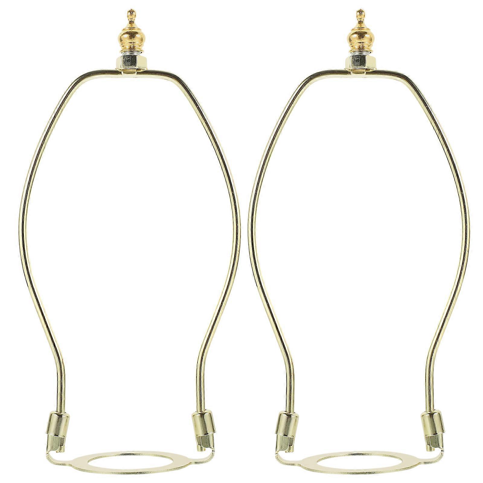 2pcs Floor Lamp Shade Harp Holder Lampshade Horn Alloy Bracket Lampshades Parts E27 Golden