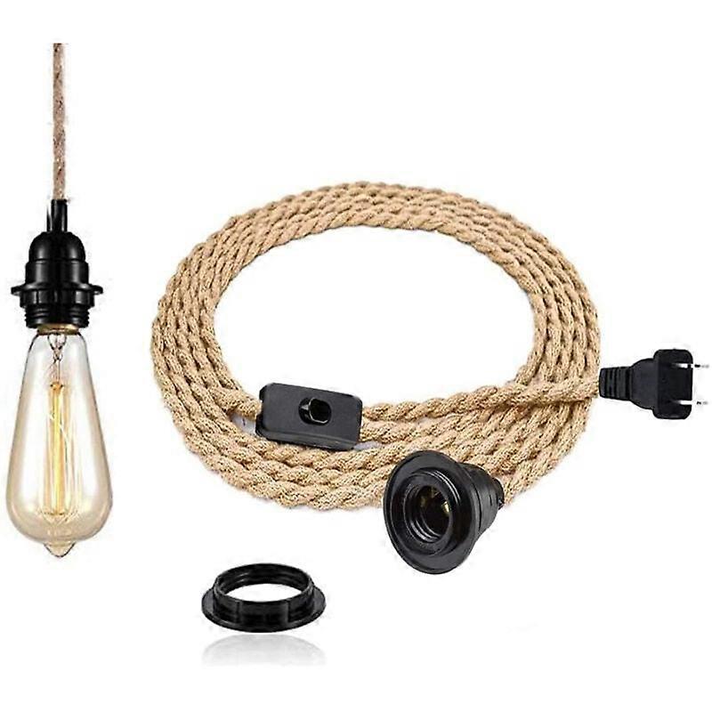 4.5 Meter Hemp Rope Chandelier Retro E27 Socket