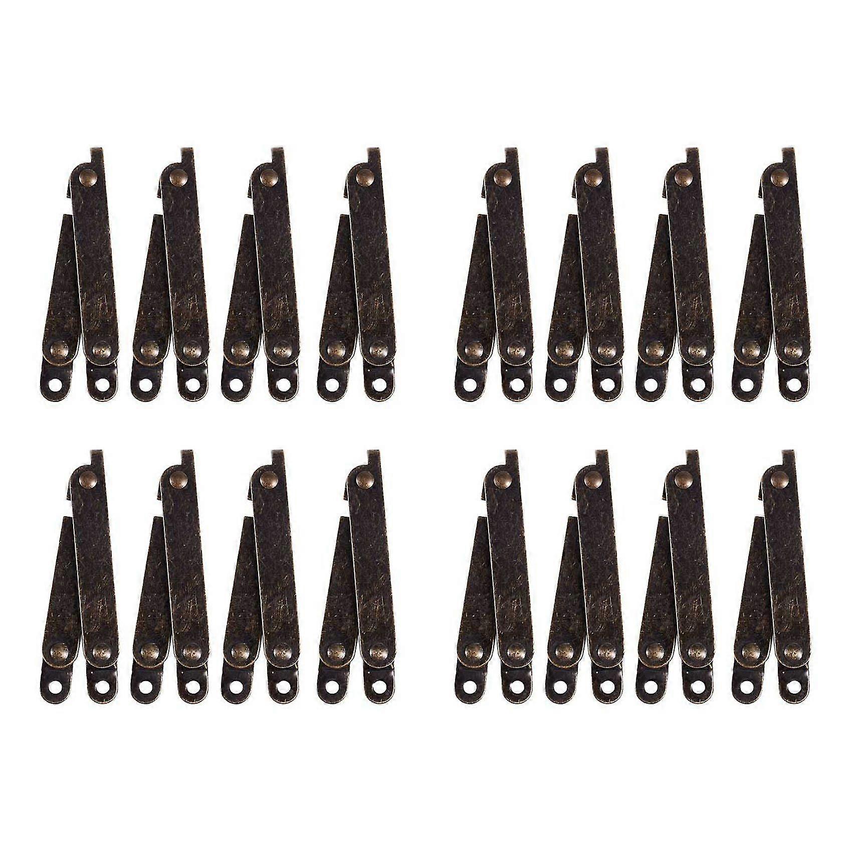 Furniture Box Rotatable Folding Lid Support Hinge Bronze Tone 16pcs