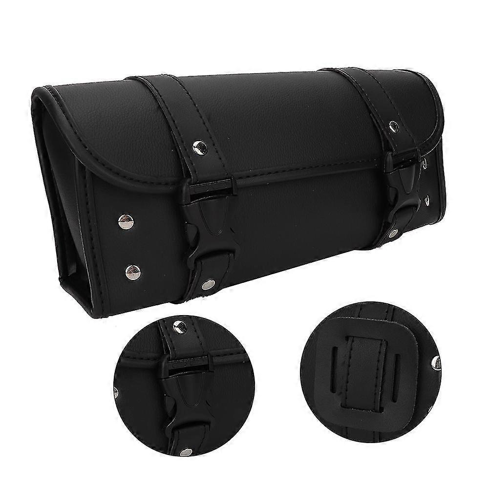 Motorcycle Front Side Saddle Bag Storage Pouch Tool Bags Universal Black