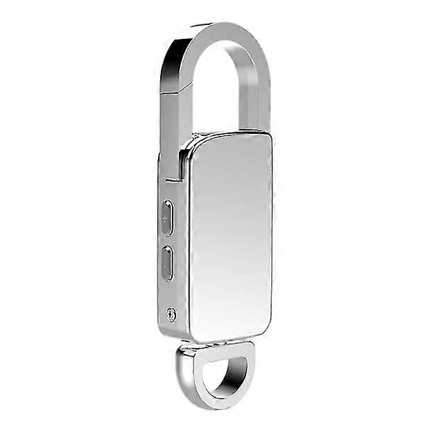 Keychain audio recorder, activate recording USB flash drive with MP3 player-8GB(Silver)