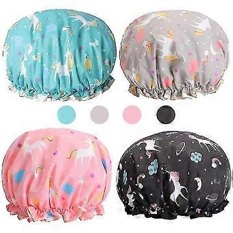 4pcs Doppelschicht wasserdichte Duschhaube