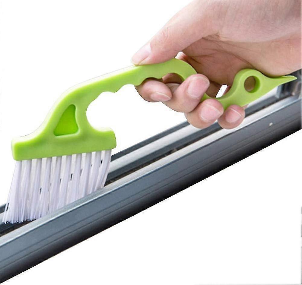 Brosses de nettoyage de rainures et de fentes à main pour portes et fenêtres (vert, 3 pièces)