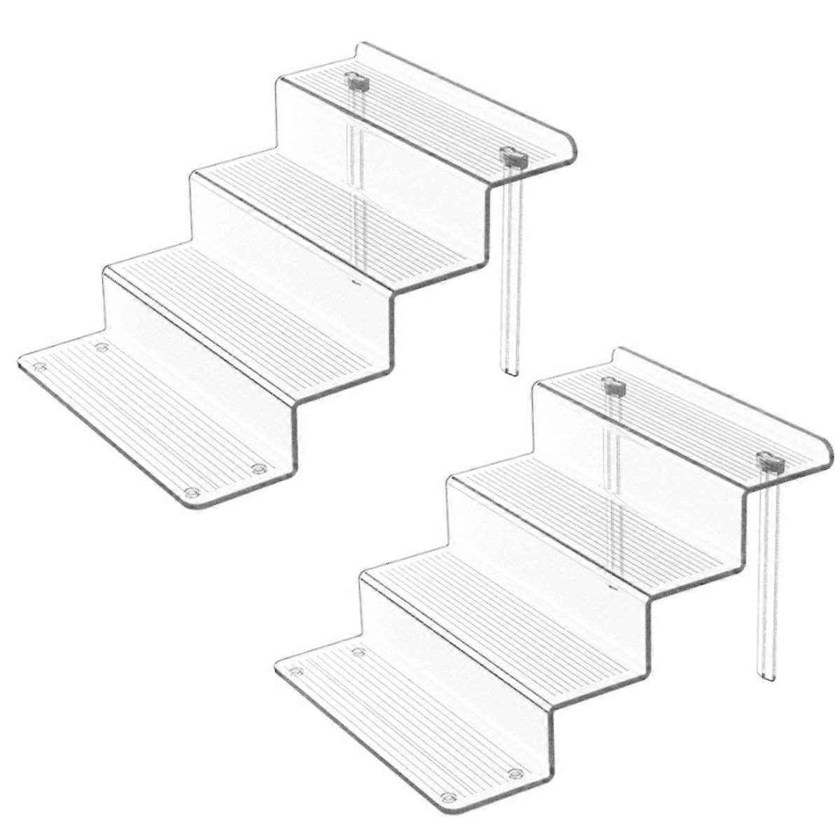 Acrylic Risers Display Stand 3 Tier Cupcake Holder Clear Perfume Organizer Stand Display Shelf 2 PC