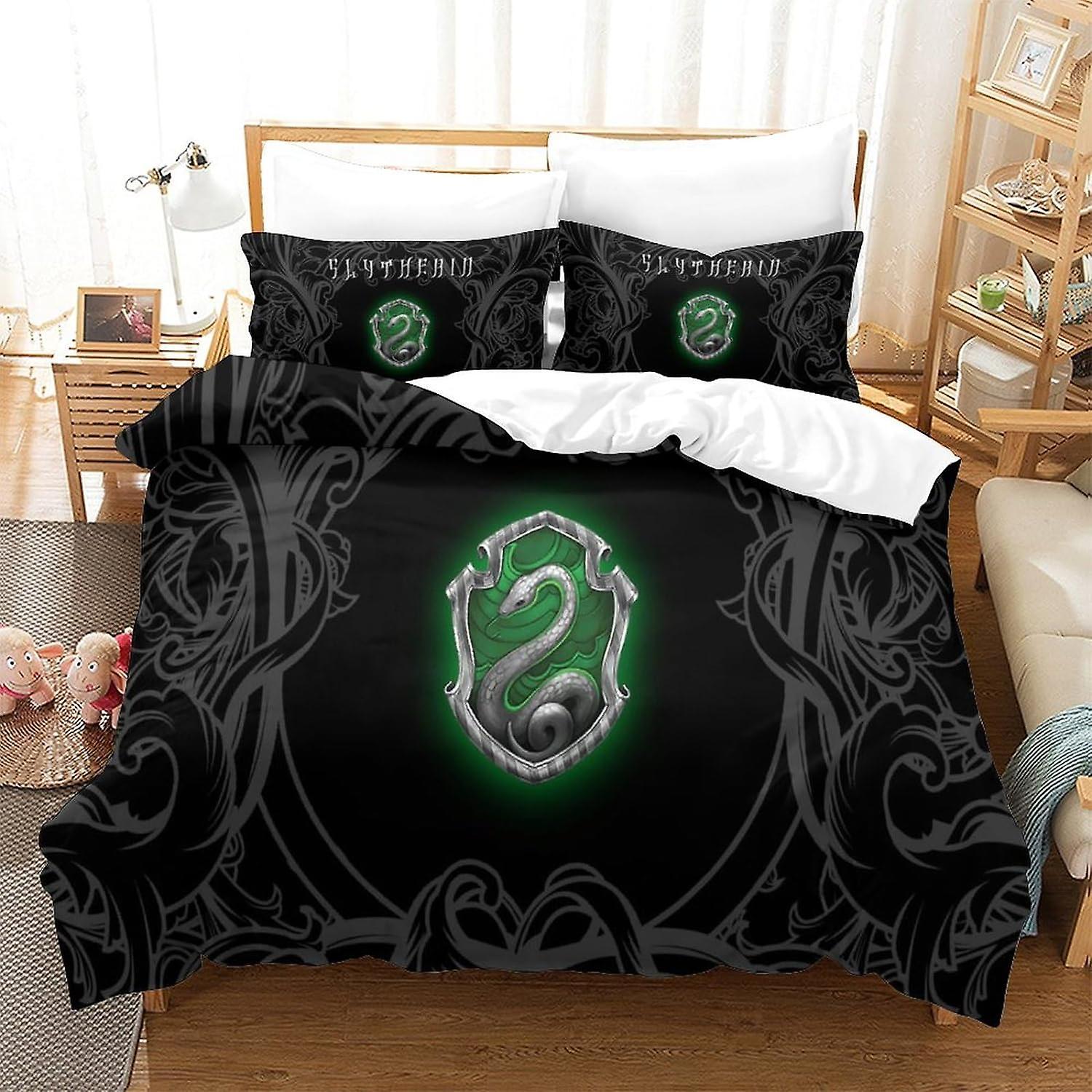 Kerota Serpeverde Copripiumino Stampato in 3D Biancheria da letto in morbida microfibra con 2 federe per bambini Ragazzi Ragazze Adolescenti Single...