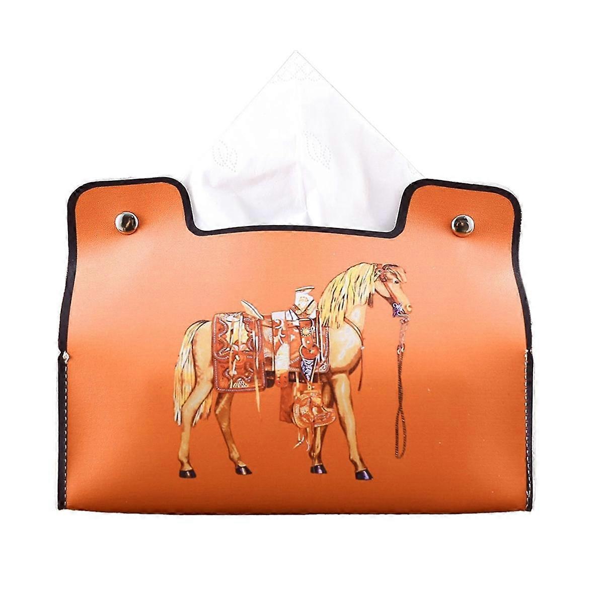 Boîte à mouchoirs rétro en cuir, porte-serviettes, organiseur universel de bureau, C
